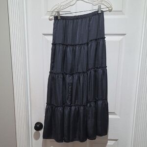 Lucky Brand Tiered Hammered Satin Skirt